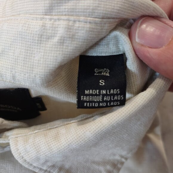 Scotch And Soda Shirt Men's Sz S Ivory Slim Fit Occasion Button Down All Cotton - Picture 14 of 16